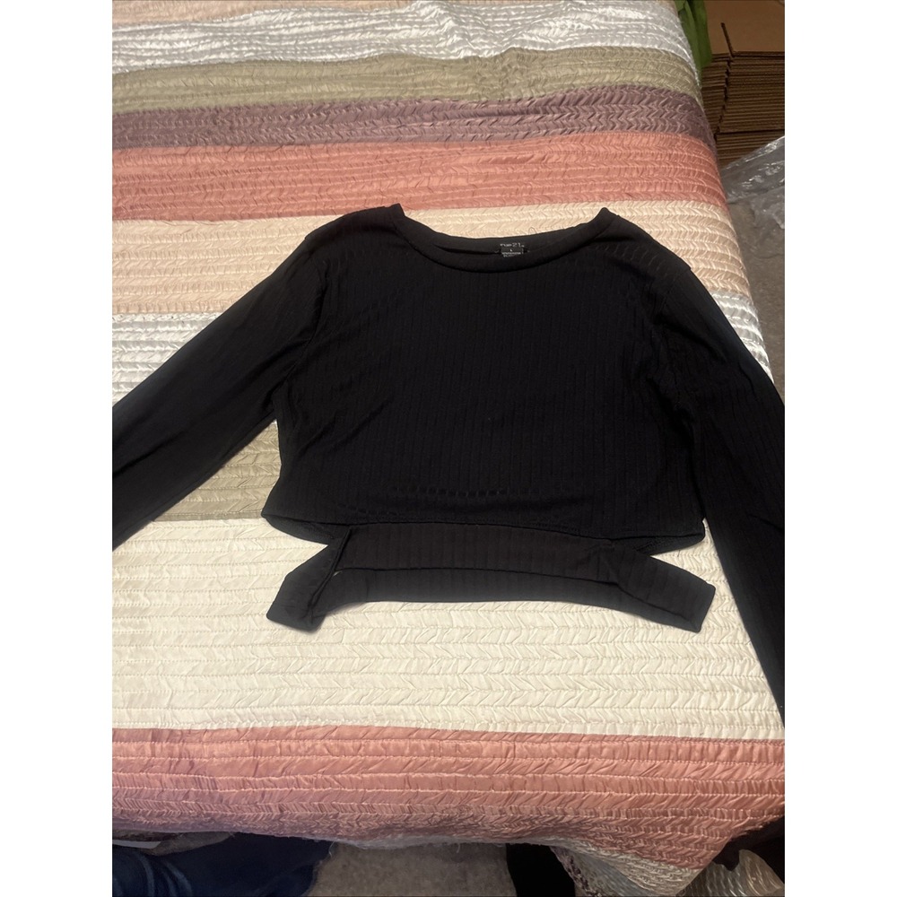 Lot of 4 Crop Tops Rue21 & More Multicolor Long Sleeve Casual Knit Size L